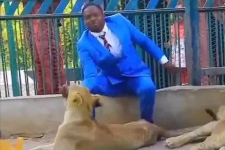 Popular Nigerian pastor K!II£d by Lion after he entered Lion’s cage to show his members his power (Video)