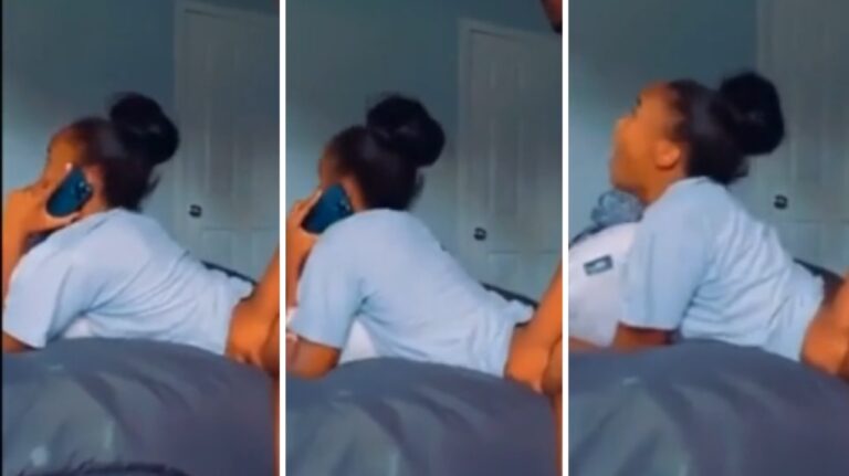 Married woman on a call with husband video trending