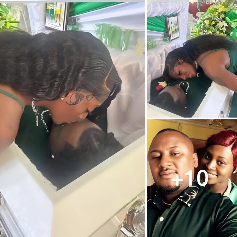 I Promise Never to Remarry – Nigerian Lady says as she k!sses her d£@d fiancé in his c0ffin (Photos)